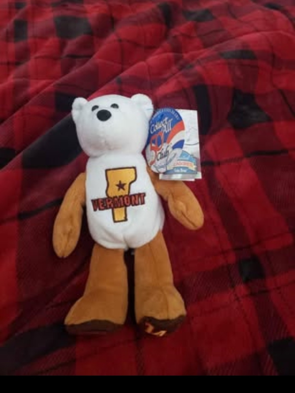 #035-Limited treasures Vermont coin bear nwt 14th State Vermont Plush Bear Toy